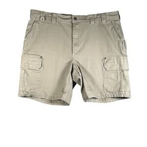 Duluth Men Relaxed Fit Cargo Shorts 44 Tan Brown Flex Fire Hose Gorpcore Hiking